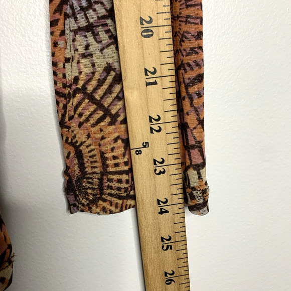 Axcess Women Y2K Babydoll Mesh Top Sz L Geometric Boho Fairy Grunge Sheer Sleeve - Picture 6 of 11